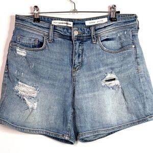 Pilcro and the Letterpress Denim Distressed Hypen Shorts